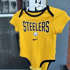 Yellow and black Pittsburgh Steelers kids onesie